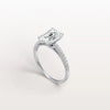 Liora Muse 2CT Lab Grown Emerald Cut Solitaire Pave Engagement Ring in 10K Solid Gold