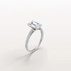 Liora Muse 2CT Lab Grown Emerald Cut Solitaire Pave Engagement Ring in 10K Solid Gold