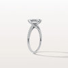 Liora Muse 2CT Lab Grown Emerald Cut Solitaire Pave Engagement Ring in 10K Solid Gold