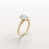 Liora Muse 2CT Lab Grown Emerald Cut Solitaire Pave Engagement Ring in 10K Solid Gold