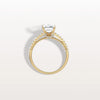 Liora Muse 2CT Lab Grown Emerald Cut Solitaire Pave Engagement Ring in 10K Solid Gold