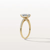 Liora Muse 2CT Lab Grown Emerald Cut Solitaire Pave Engagement Ring in 10K Solid Gold