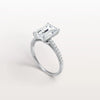 Liora Muse 3CT Lab Grown Emerald Cut Solitaire Pave Engagement Ring in 10K Solid Gold