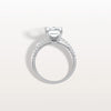 Liora Muse 3CT Lab Grown Emerald Cut Solitaire Pave Engagement Ring in 10K Solid Gold