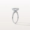 Liora Muse 3CT Lab Grown Emerald Cut Solitaire Pave Engagement Ring in 10K Solid Gold