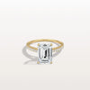 Liora Muse 3CT Lab Grown Emerald Cut Solitaire Pave Engagement Ring in 10K Solid Gold