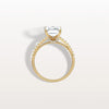 Liora Muse 3CT Lab Grown Emerald Cut Solitaire Pave Engagement Ring in 10K Solid Gold