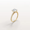 Liora Muse 2CT Lab Grown Asscher Cut Pave Solitaire Engagement Ring in 10K Solid Gold