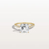 Liora Muse 3CT Lab Grown Asscher Cut Pave Solitaire Engagement Ring in 10K Solid Gold