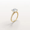 Liora Muse 3CT Lab Grown Asscher Cut Pave Solitaire Engagement Ring in 10K Solid Gold