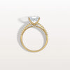 Liora Muse 3CT Lab Grown Asscher Cut Pave Solitaire Engagement Ring in 10K Solid Gold