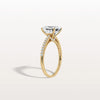 Liora Muse 3CT Lab Grown Asscher Cut Pave Solitaire Engagement Ring in 10K Solid Gold