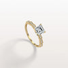 Hidden Halo Asscher Cut 1CT Lab Grown Diamond Pave Ring
