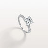 Hidden Halo Asscher Cut 2CT Lab Grown Diamond Pave Ring