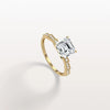 Hidden Halo Asscher Cut 2CT Lab Grown Diamond Pave Ring