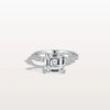 Hidden Halo Asscher Cut 3CT Lab Grown Diamond Pave Ring