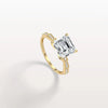 Hidden Halo Asscher Cut 3CT Lab Grown Diamond Pave Ring