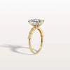 Hidden Halo Asscher Cut 3CT Lab Grown Diamond Pave Ring