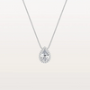 Liora Muse 0.5CT Lab Grown Diamond Teardrop Halo Necklace In 10K Solid Gold