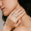 Liora Muse 3.00 Carat Oval Cut 4 Prong Lab Grown Diamond Hidden Halo Ring with Mini Side Stones 9k Gold