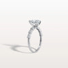 Liora Muse 1.00 Carat Pear Shape Lab Grown Diamond Hidden Halo Ring with Diamond Pavé Band 9k Gold