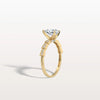 Liora Muse 1.00 Carat Pear Shape Lab Grown Diamond Hidden Halo Ring with Diamond Pavé Band 9k Gold