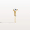 Liora Muse 1.00 Carat Pear Shape Lab Grown Diamond Hidden Halo Ring with Diamond Pavé Band 9k Gold