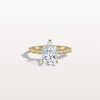 Liora Muse 2.00 Carat Pear Shape Lab Grown Diamond Hidden Halo Ring with Diamond Pavé Band 10k Gold
