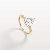 Liora Muse 2.00 Carat Pear Shape Lab Grown Diamond Hidden Halo Ring with Diamond Pavé Band 10k Gold