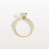 Liora Muse 2.00 Carat Pear Shape Lab Grown Diamond Hidden Halo Ring with Diamond Pavé Band 10k Gold