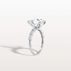 Liora Muse 3.00 Carat Pear Shape Lab Grown Diamond Hidden Halo Ring with Diamond Pavé Band 9k Gold