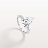 Liora Muse 3.00 Carat Pear Shape Lab Grown Diamond Hidden Halo Ring with Diamond Pavé Band 9k Gold