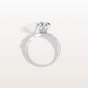 Liora Muse 3.00 Carat Pear Shape Lab Grown Diamond Hidden Halo Ring with Diamond Pavé Band 9k Gold