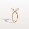Liora Muse 3.00 Carat Pear Shape Lab Grown Diamond Hidden Halo Ring with Diamond Pavé Band 9k Gold