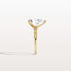 Liora Muse 3.00 Carat Pear Shape Lab Grown Diamond Hidden Halo Ring with Diamond Pavé Band 9k Gold