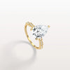 Liora Muse 3.00 Carat Pear Shape Lab Grown Diamond Hidden Halo Ring with Diamond Pavé Band 9k Gold