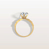 Liora Muse 3.00 Carat Pear Shape Lab Grown Diamond Hidden Halo Ring with Diamond Pavé Band 9k Gold