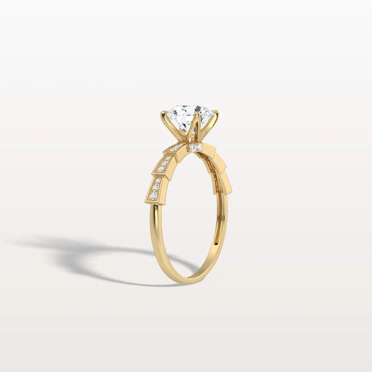 Liora Muse 1CT Round Solitaire Lab-grown Diamond Channel Set Engagement Ring in 10K Solid Gold