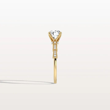 Liora Muse 1CT Round Solitaire Lab-grown Diamond Channel Set Engagement Ring in 10K Solid Gold