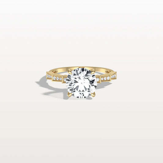 Liora Muse 2CT Round Solitaire Lab-grown Diamond Channel Set Engagement Ring in 10K Solid Gold