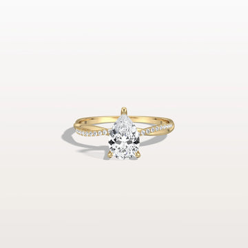 Liora Muse 1CT Pear Lab Diamond Engagement Ring–Twisted 10K Gold Band