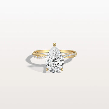 Liora Muse 2CT Pear Lab Diamond Engagement Ring–Twisted 9K Gold Band