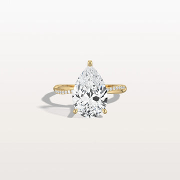 Liora Muse 3CT Pear Lab Diamond Engagement Ring–Twisted 9K Gold Band