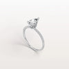 Liora Muse 1CT Pear Lab Diamond Engagement Ring with Pave Band in 10K Solid Gold