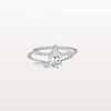 Liora Muse 1CT Pear Lab Diamond Engagement Ring with Pave Band in 10K Solid Gold