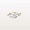 Liora Muse 1CT Pear Lab Diamond Engagement Ring with Pave Band in 10K Solid Gold