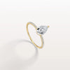 Liora Muse 1CT Pear Lab Diamond Engagement Ring with Pave Band in 10K Solid Gold