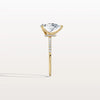 Liora Muse 2CT Pear Lab Diamond Engagement Ring with Pave Band in 10K Solid Gold