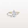Liora Muse 2CT Pear Lab Diamond Engagement Ring with Pave Band in 10K Solid Gold