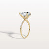 Liora Muse 3CT Pear Lab Diamond Engagement Ring with Pave Band in 10K Solid Gold
